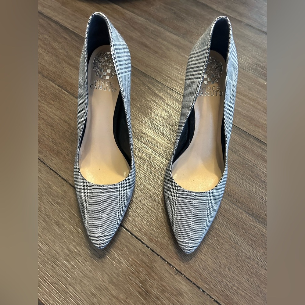 Franco Sarto plaid black and white barley worn at the most 2 times. Like new